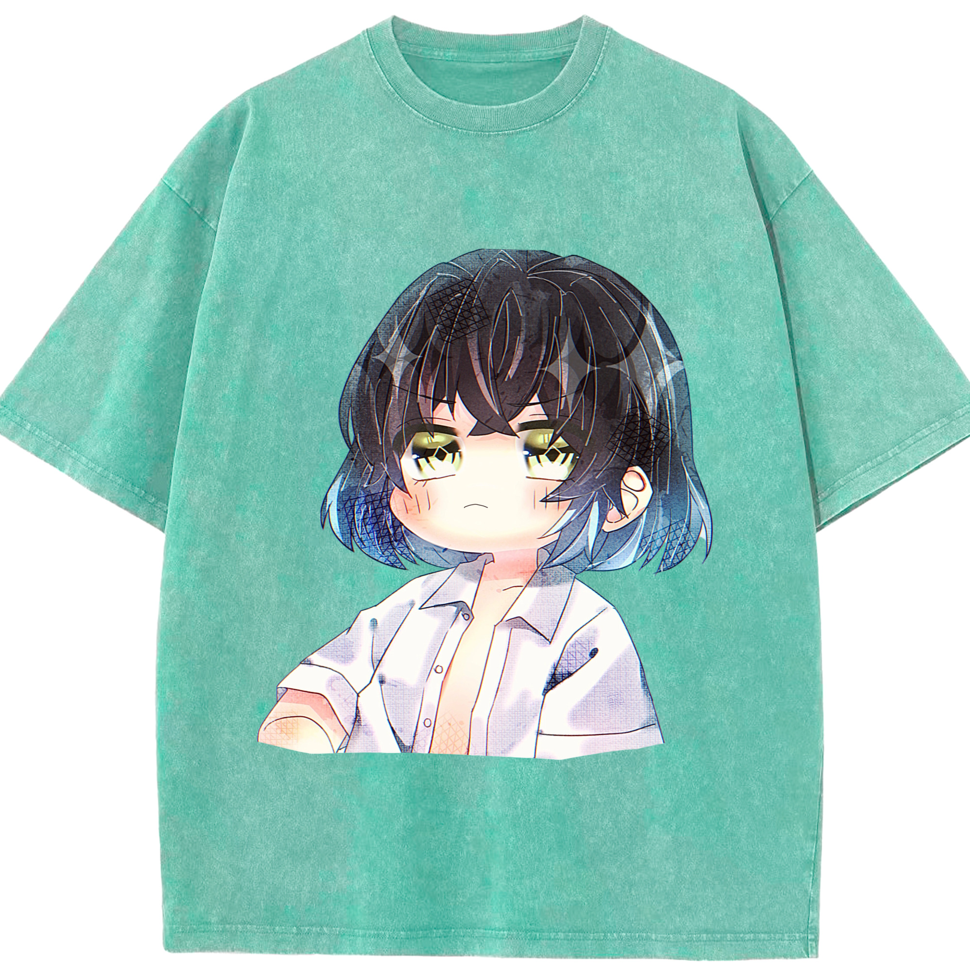 （画像用） 鬼滅の刃（きめつのやいば）嘴平 伊之助／はしびら いのすけ Hashibira Inosuke 綿100% ヴィンテージ風 半袖Tシャツ（フロントプリント）